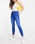 River Island Molly Mid Rise Sculpt Skinny Jean In Blue