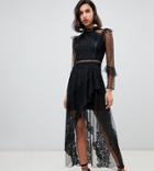 River Island Maxi Dress In Black Lace - Black