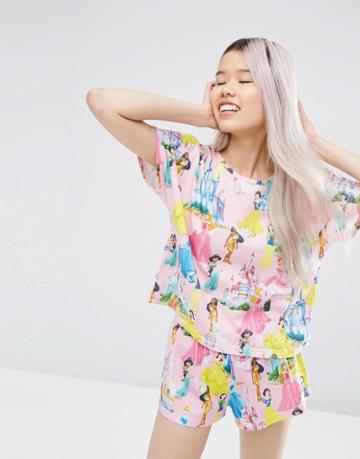 Asos Disney Princesses Tee & Short Set - Multi