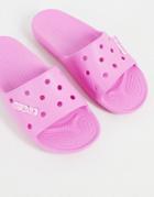 Crocs Classic Slide Flat Sandals In Taffy Pink