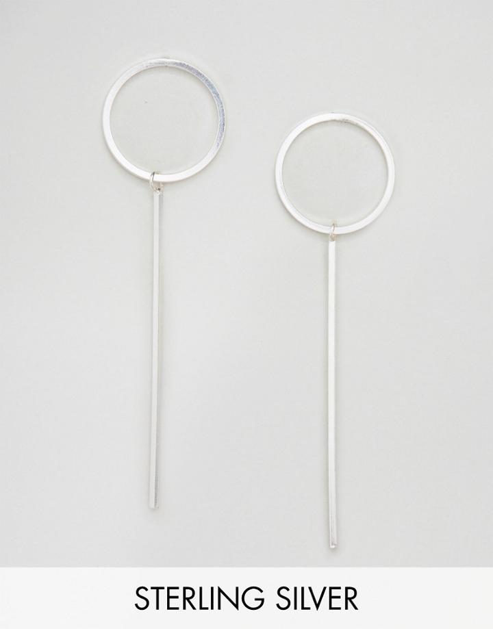 Kingsley Ryan Circle & Stick Drop Earrings - Silver
