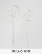 Kingsley Ryan Circle & Stick Drop Earrings - Silver