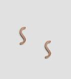 Asos Rose Gold Plated Sterling Silver Wave Stud Earrings - Copper