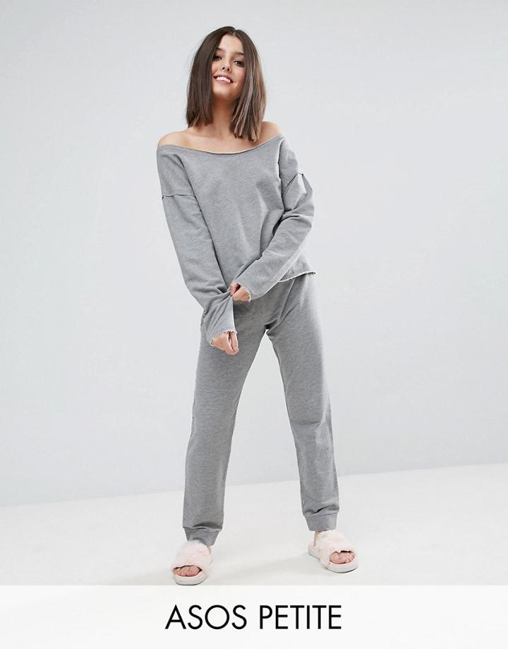 Asos Petite Lounge Raw Edge Jogger - Gray