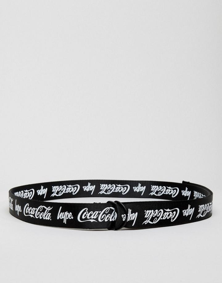 Hype X Coca Cola Oversized Webbing Belt In Black - Black