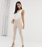 Parallel Lines Skinny Structured Pants-beige