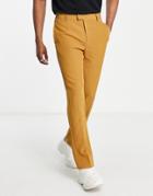 Mennace Straight Leg Suit Pants In Dark Yellow