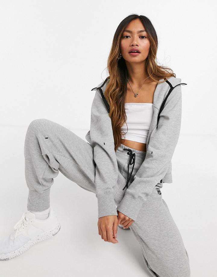 Nike Tech Fleece Hoodie In Gray-black
