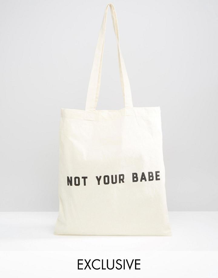 Reclaimed Vintage Tote Not Your Babe - Beige