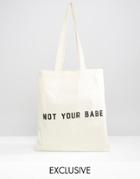 Reclaimed Vintage Tote Not Your Babe - Beige