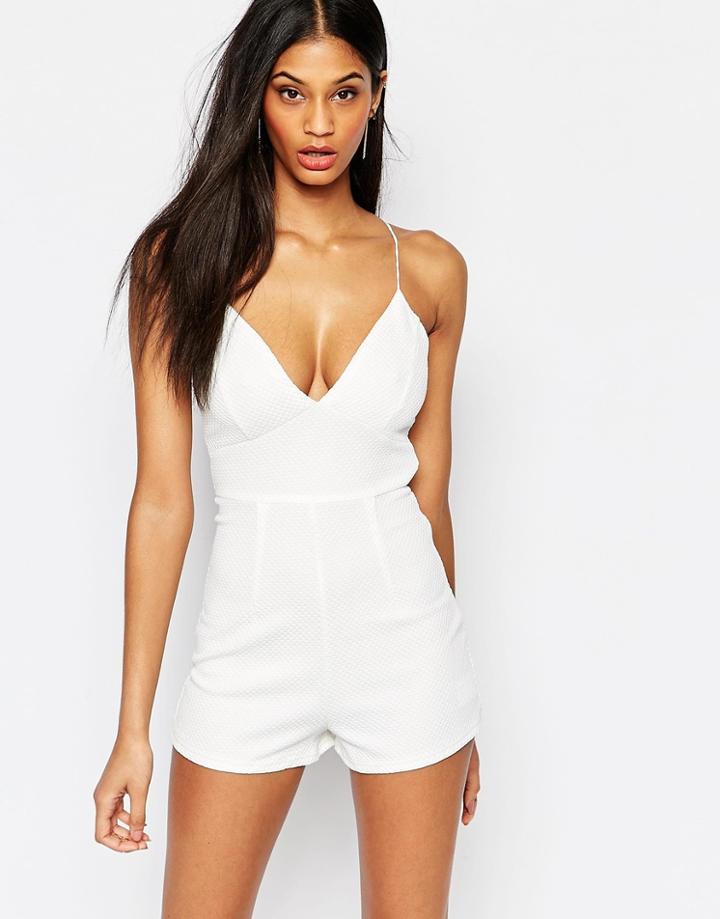 Ax Paris Textured Romper - Cream