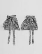 Asos Long Tie Gingham Cuffs - Black