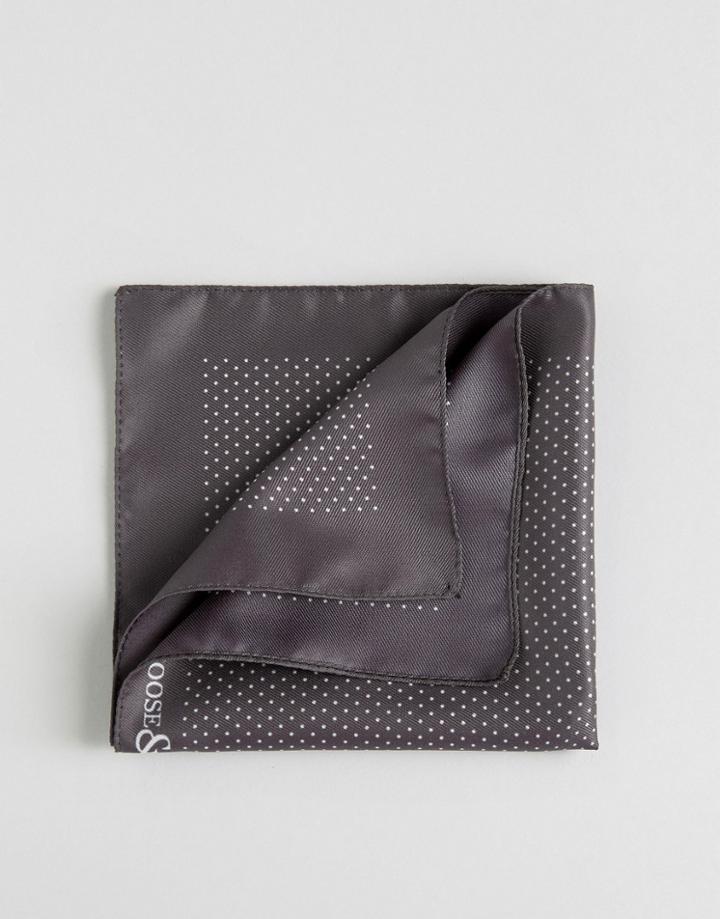 Noose & Monkey Pocket Square Pindot Made In Italy - Gray