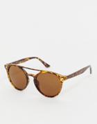 Svnx Retro Round Sunglasses In Tort - Brown