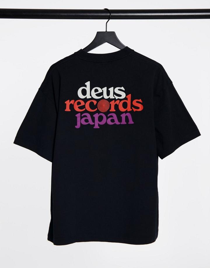 Deus Ex Machina Records Strata T-shirt In Black