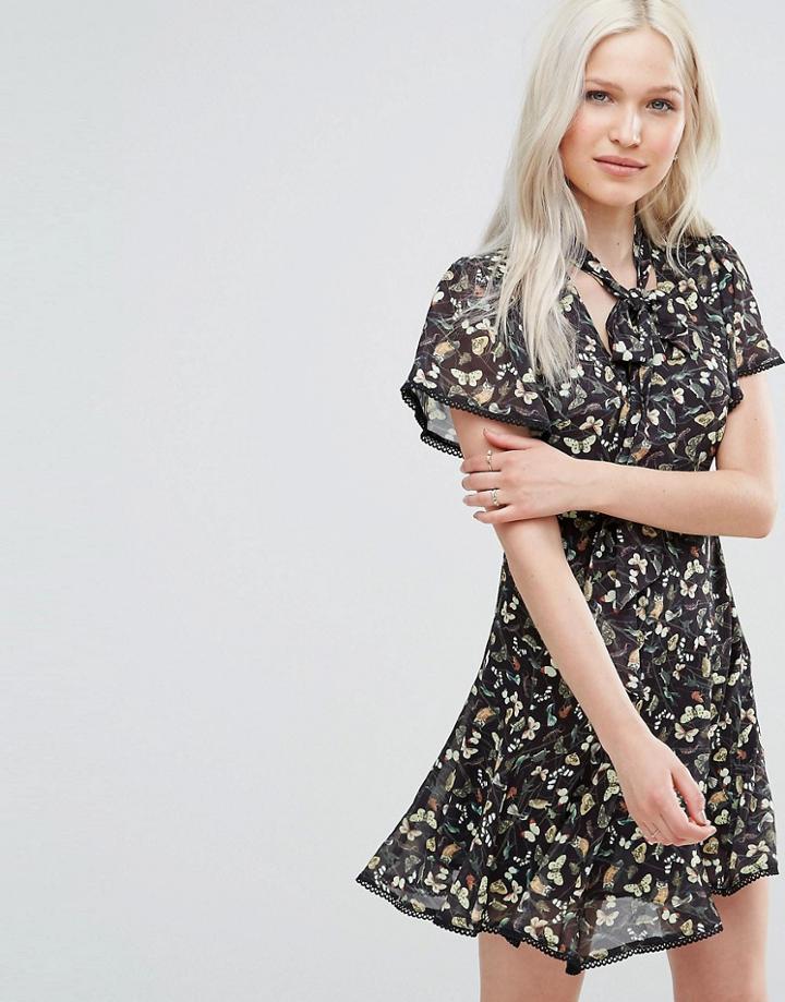Foxiedox Willow Skater Dress With Choker Detail - Multi