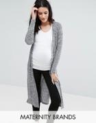 Mama. Licious Longline Cardigan - Gray
