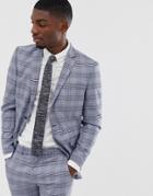Selected Homme Slim Suit Jacket In Gray Check - Gray