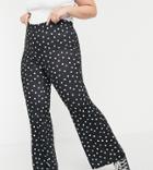 Simply Be Flared Pants In Multi-black
