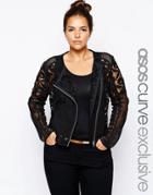 Asos Curve Exclusive Premium Lace Jacket - Black