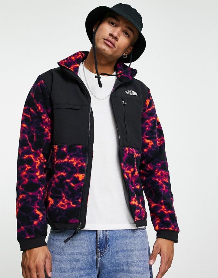 The North Face Denali 2 Camo Fleece Jacket In Black/red