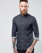 Minimum Fleck Shirt In Slim Fit In Black - Black