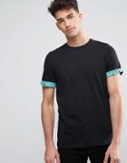 Another Influence Roll Up Sleeve T-shirt - Black