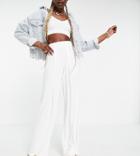 Asos Design Tall Basic Wide Leg Jersey Pants In White