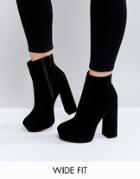 Asos Escape Wide Fit Platform Boots - Black