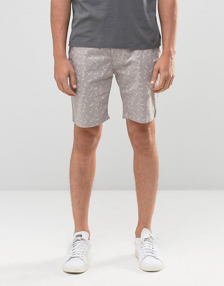 Bellfield Shorts With Swirl Print - Gray
