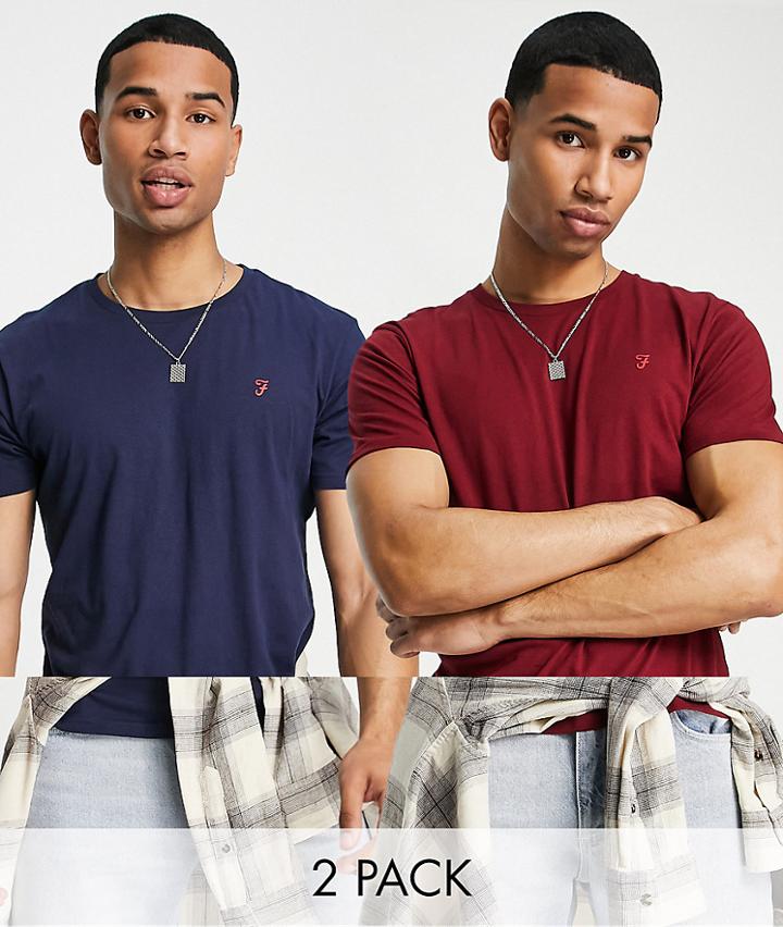 Farah 2-pack Lounge T-shirts In Navy