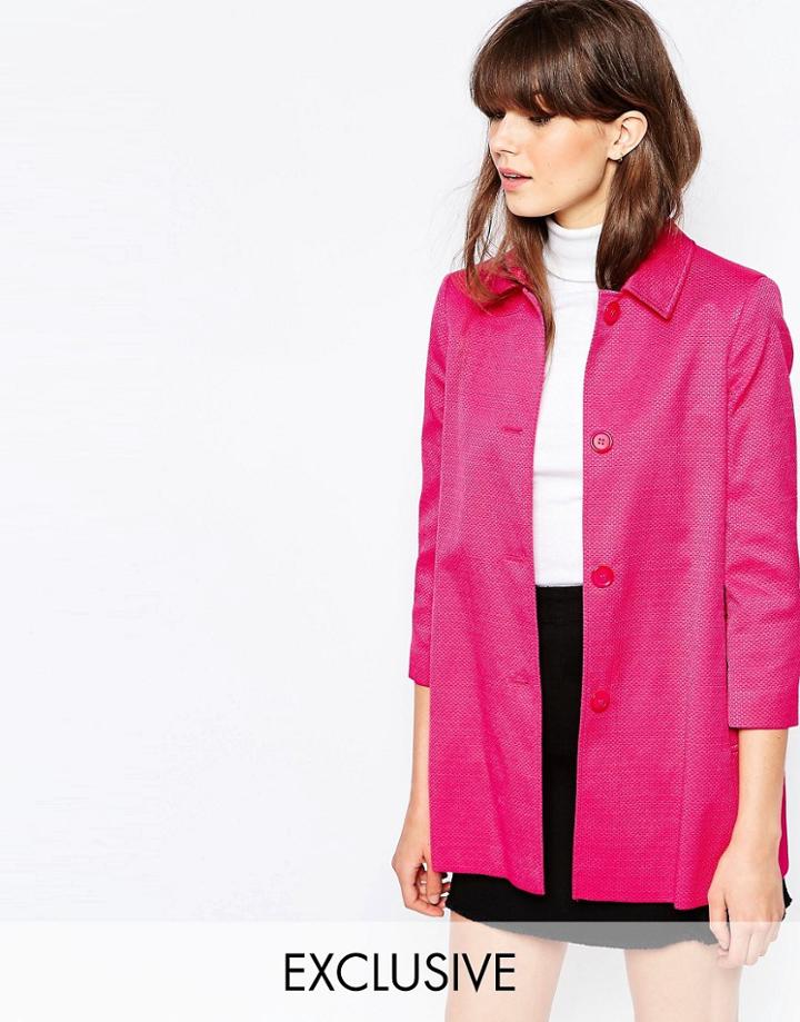 Helene Berman Short A-line Coat In Pink - 8742 Pink