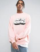 Asos Oversized Sweatshirt With Print - Pink