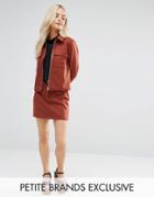 Fashion Union Petite Mini Skirt With Pocket Detail Co-ord - Brown