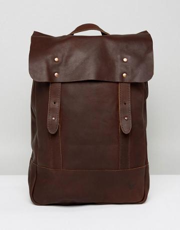 Lyle & Scott Leather Backpack - Brown