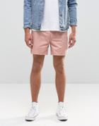 Asos Stretch Slim Chino Shorts In Pink - Mahogony Rose