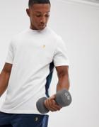 Farah Sport Kemp Side Panel T-shirt In White - White