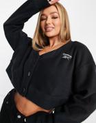 Reebok Logo Knit Cardigan In Black