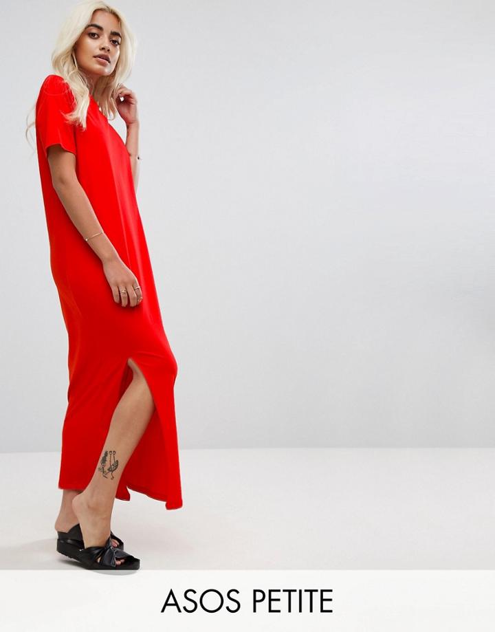 Asos Petite Ultimate T-shirt Maxi Dress - Red