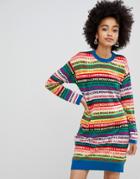 Love Moschino Rainbow Sweater Dress - Multi