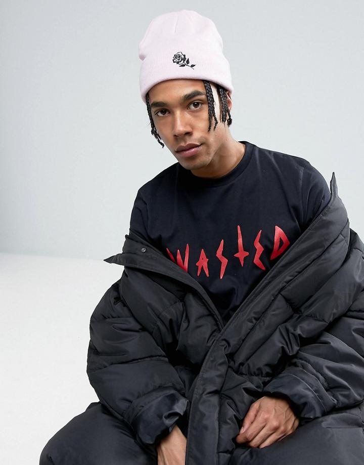 Wasted Paris Loveless Rose Beanie In Pink - Pink