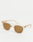 A.kjaerbede Fine Unisex Slim Angled Sunglasses In Clear