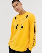 Criminal Damage X Pok Mon Pikachu Long Sleeve Top In Yellow