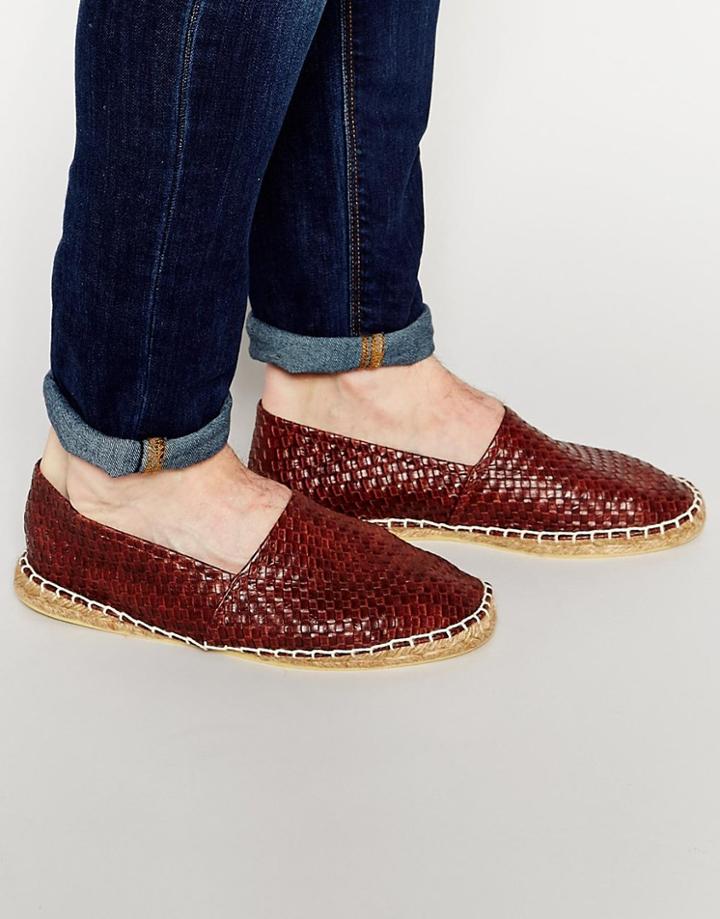 Asos Espadrilles In Brown With Woven Effect - Brown