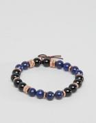 Icon Brand Beaded Bracelet In Blue Exclusive To Asos - Blue