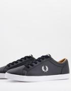 Fred Perry Baseline Leather Sneakers In Black