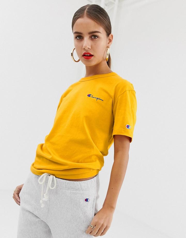 Champion Relaxed T-shirt With Front Logo - Orange