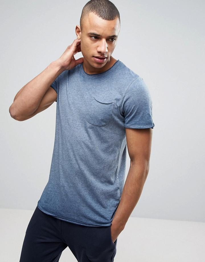 Jack & Jones Vintage Longline T-shirt With Pocket - Blue