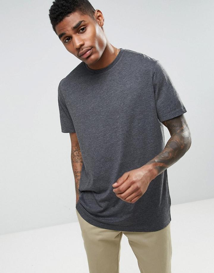 Asos Longline T-shirt - Gray