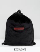 Sacred Hawk Mama Tried Velvet Drawstring Backpack - Black